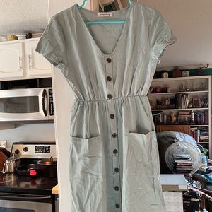 Vneck linen dress